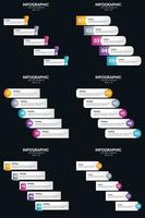 vecteur 6 infographie pack présentation modèle de diapositive 5 étapes cycle diagrammes et chronologies