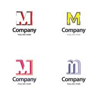 lettre m grand logo pack design création de logos modernes créatifs pour votre entreprise vecteur