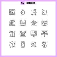 16 concept de contour pour les sites Web mobiles et les applications temps d'achat d'oeufs éléments de conception vectoriels modifiables de commerce électronique en ligne vecteur