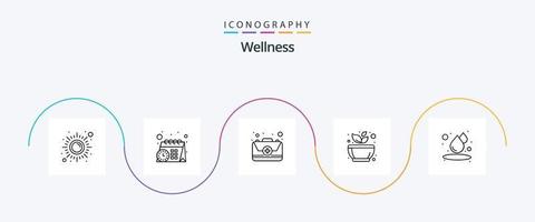 pack d'icônes de la ligne de bien-être 5, y compris la goutte. spa. aide. calme. affûtage vecteur