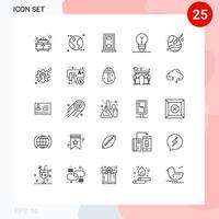 25 icônes créatives signes et symboles modernes de peinture couronne de couleur de maison de Pâques éléments de conception vectoriels modifiables vecteur