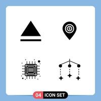 ensemble de 4 symboles d'icônes d'interface utilisateur modernes signes pour éjecter des éléments de conception vectoriels modifiables pour bébé puce à broche vecteur