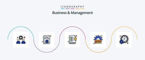 ligne d'affaires et de gestion remplie de 5 icônes plates, y compris les affaires. le management. rapport. finance. Entreprise vecteur