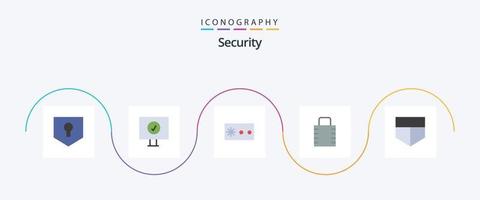 pack d'icônes de sécurité plat 5 comprenant. protéger. protection. protéger. protéger vecteur