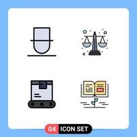 4 icônes créatives signes et symboles modernes de gentleman usine utilisateur égalité expédition éléments de conception vectoriels modifiables vecteur