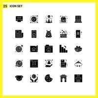25 icônes créatives signes et symboles modernes de l'idée de campagne de casquette shopping éléments de conception vectoriels modifiables numériques vecteur