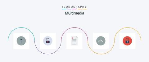 pack d'icônes multimédia plat 5, y compris les médias. multimédia. multimédia. médias p. en haut vecteur