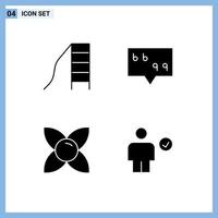 ensemble de 4 symboles d'icônes d'interface utilisateur modernes signes pour bébé herbe diapositive citation avatar éléments de conception vectoriels modifiables vecteur