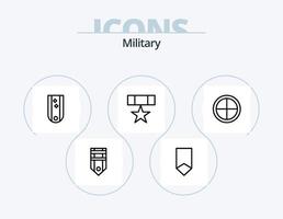 pack d'icônes de ligne militaire 5 conception d'icônes. Star. militaire. nucléaire. rang. militaire vecteur