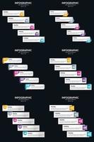 vecteur 6 infographie pack présentation modèle de diapositive 5 étapes cycle diagrammes et chronologies