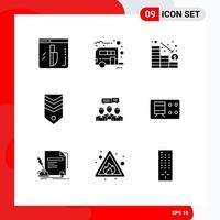 pack d'icônes vectorielles stock de 9 signes et symboles de ligne pour les rayures de chat analytique badge de classement éléments de conception vectoriels modifiables vecteur