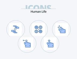 pack d'icônes bleu humain 5 conception d'icônes. . Zoom. l'amour. presser. geste vecteur