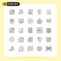 concept de 25 lignes pour sites Web mobiles et applications mot de passe verrouillage impression optimisme humain éléments de conception vectoriels modifiables vecteur