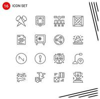 16 contours vectoriels thématiques et symboles modifiables des sièges de fichiers oculaires éléments de conception vectoriels modifiables logistiques en bois vecteur