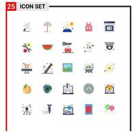 interface utilisateur pack de 25 couleurs plates de base d'e book money sport t shrit éléments de conception vectoriels modifiables vecteur