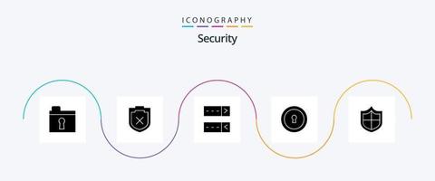 pack d'icônes de glyphe de sécurité 5 comprenant. protéger. Sécurité. antivirus vecteur