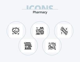 pack d'icônes de ligne de pharmacie 5 conception d'icônes. test. médical. coton-tige. niveau. Médicament vecteur