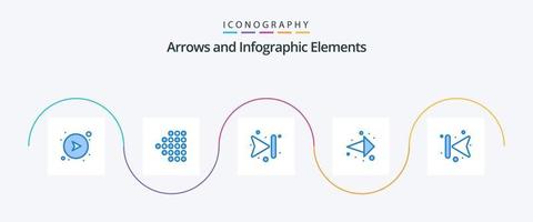pack d'icônes flèche bleue 5 comprenant. dos. vers l'avant. vers l'avant. droite vecteur