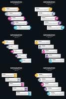 vecteur 6 infographie pack présentation modèle de diapositive 5 étapes cycle diagrammes et chronologies