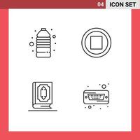 pack d'icônes vectorielles stock de 4 signes et symboles de ligne pour boire islam sport stop musulman éléments de conception vectoriels modifiables vecteur