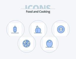 pack d'icônes bleues alimentaires 5 conception d'icônes. . nourriture. petit pois. manger. fruit vecteur