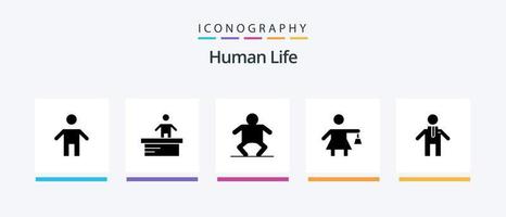 pack d'icônes de glyphe humain 5 comprenant. personnes. de bébé. homme. achats. conception d'icônes créatives vecteur