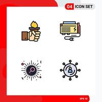 4 icônes créatives signes et symboles modernes d'éléments de conception vectoriels modifiables de signe de batterie de direction de source d'entreprise vecteur