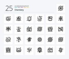 pack d'icônes de 25 lignes de chimie, y compris la culture. fête. Chine. chinois. bambou vecteur