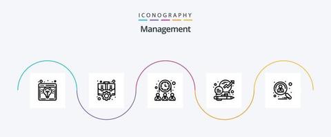 pack d'icônes de la ligne de gestion 5, y compris la gestion. discuter. paramètre. Entreprise. équipe vecteur