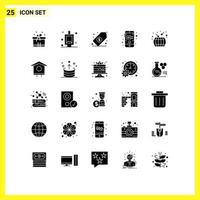 25 icônes créatives signes et symboles modernes d'éléments de conception vectoriels éditables vidéo dollar chine asiatique vecteur