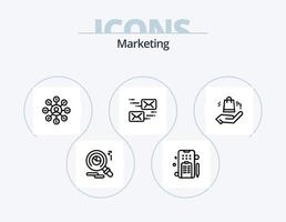 pack d'icônes de ligne marketing 5 conception d'icônes. poster. vente. ahnd. Ventes. commercialisation vecteur
