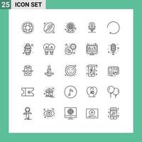 25 lignes universelles définies pour les applications web et mobiles meubles affaires gps bras navigation éléments de conception vectoriels modifiables vecteur