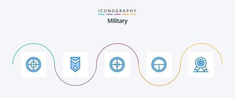 pack d'icônes bleu militaire 5 comprenant. récompense. armée. médaille. cible vecteur