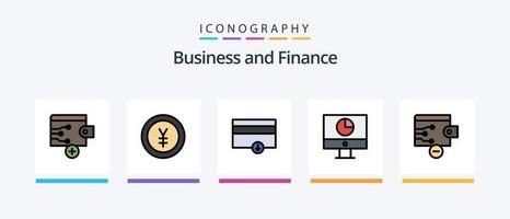 ligne de finance remplie de 5 packs d'icônes, y compris la finance. de l'argent. finance. finance. dollar. conception d'icônes créatives vecteur