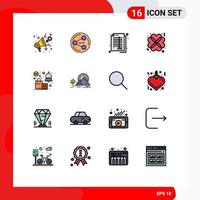 pack de 16 symboles universels de date amour médias coeurs bancaires éléments de conception vectoriels créatifs modifiables vecteur