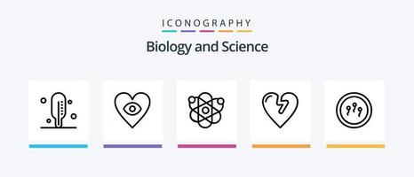pack d'icônes de la ligne 5 de biologie, y compris les yeux. médical. biochimie. soins de santé. la biologie. conception d'icônes créatives vecteur