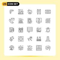 25 icônes créatives signes et symboles modernes d'affiche publicitaire pierre publicité lune éléments de conception vectoriels modifiables vecteur