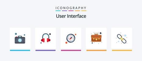 pack d'icônes plat 5 de l'interface utilisateur, y compris. lien Web. GPS. la toile. lien hypertexte. conception d'icônes créatives vecteur