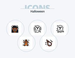 pack d'icônes rempli de lignes d'halloween 5 conception d'icônes. Halloween. planche. Halloween. la religion. Christ vecteur