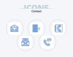 contacter le pack d'icônes bleues 5 conception d'icônes. lettre. prendre contact. conversation. la communication. e-mail vecteur