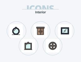 pack d'icônes remplies de lignes intérieures 5 conception d'icônes. . . lumière. miroiter. intérieur vecteur