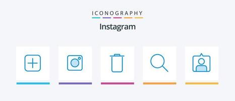 pack d'icônes instagram bleu 5 comprenant. Instagram. Instagram. contact. recherche. conception d'icônes créatives vecteur