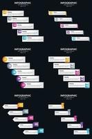 vecteur 6 infographie pack présentation modèle de diapositive 5 étapes cycle diagrammes et chronologies