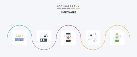 pack d'icônes matériel plat 5 comprenant. électrique. film. mise en charge. USB vecteur