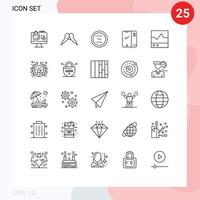 25 icônes créatives signes et symboles modernes de téléphone intelligent android hommes interface téléphonique éléments de conception vectoriels modifiables vecteur