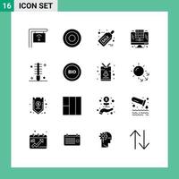 symboles d'icônes universels groupe de 16 glyphes solides modernes d'éléments de conception vectoriels éditables numériques de serveur de noël de beauté féminine vecteur