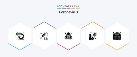 pack d'icônes de glyphes coronavirus 25 comprenant des bactéries. médical. remarquer. capsule. virus vecteur