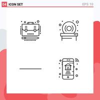 pack de 4 signes et symboles de couleurs plates modernes pour les supports d'impression Web tels que le matériel de cas d'entreprise à domicile éléments de conception vectoriels modifiables en ligne vecteur