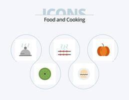 pack d'icônes plates alimentaires 5 conception d'icônes. . citrouille. nourriture. Halloween. guimauve vecteur