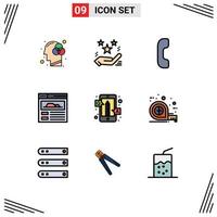 9 icônes créatives signes et symboles modernes de qa education cadeau réponses site éléments de conception vectoriels modifiables vecteur